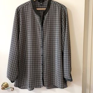 Alfani grid line vegan blouse PLUS Size 18